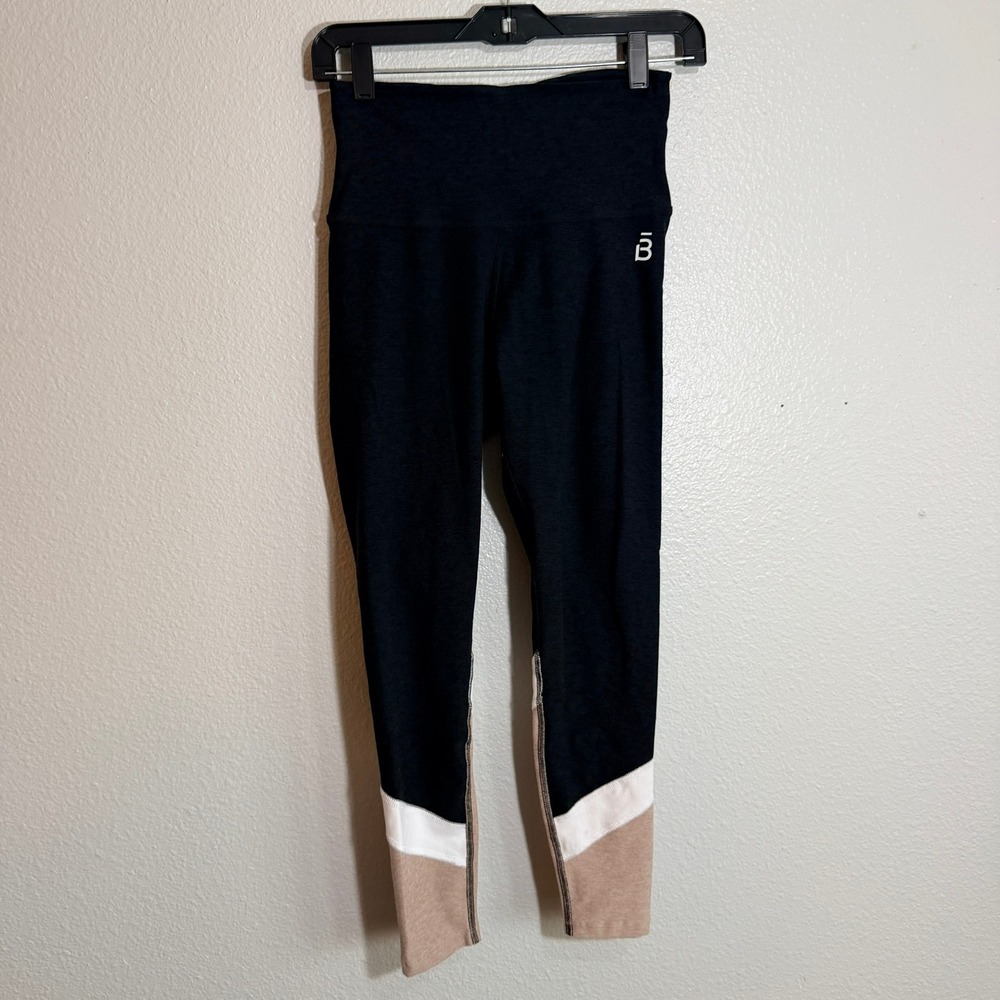 Beyond Yoga x barre3 High Waisted Colorblock Leggings Black Tan White USA Made